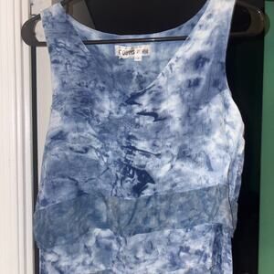 Blue Tie-Dye Sleeveless Top